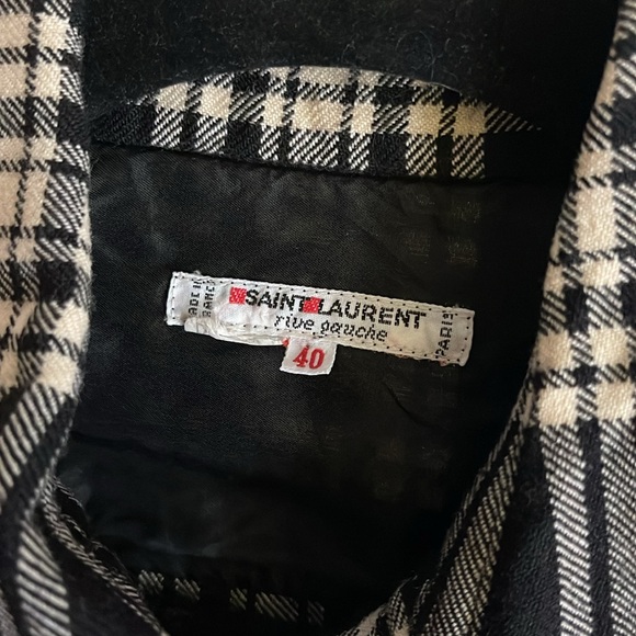 Saint Laurent Rive Gauche black and white button up shirt - Picture 3 of 4